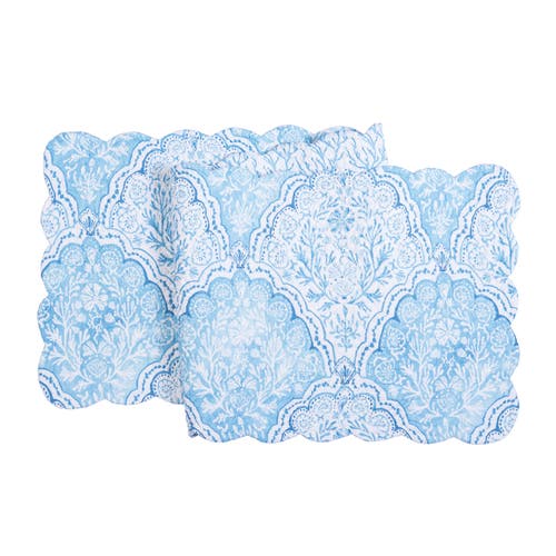 C & F Home C&f Home Chinoiserie Coast Reversible Graphic Print Machine Washable Quilt Table Runner 14" X 51" In Blue