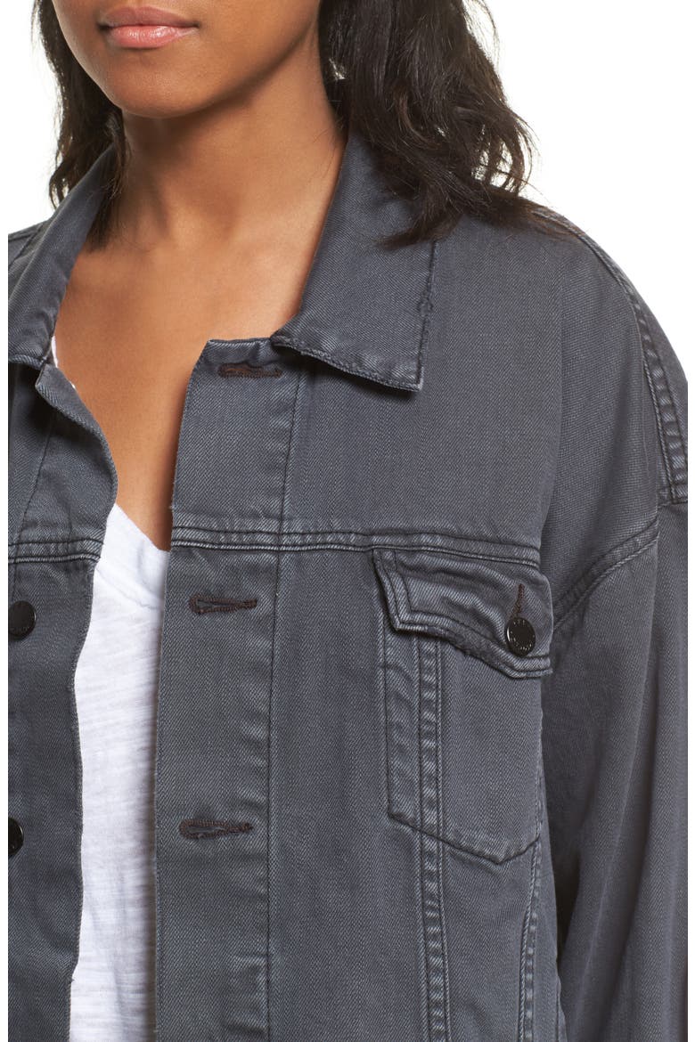 Denim Trucker Jacket, Alternate, color, BLACK