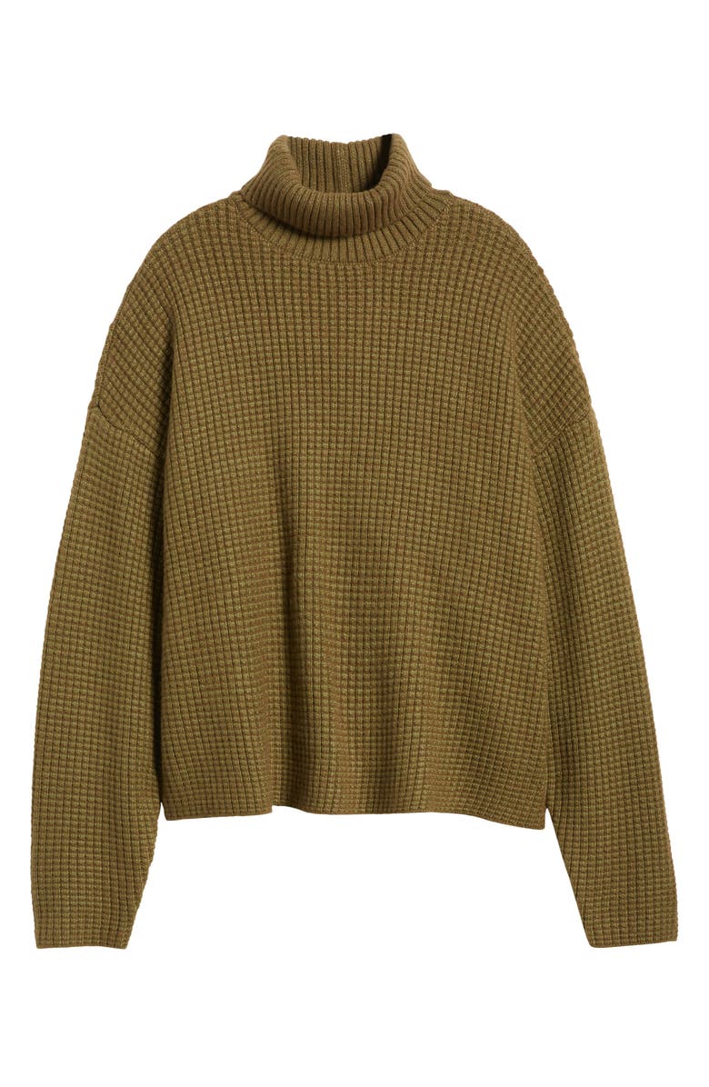 Fear of God Essentials Gender Inclusive Heavy Waffle Knit Turtleneck Sweater, Alternate, color, 