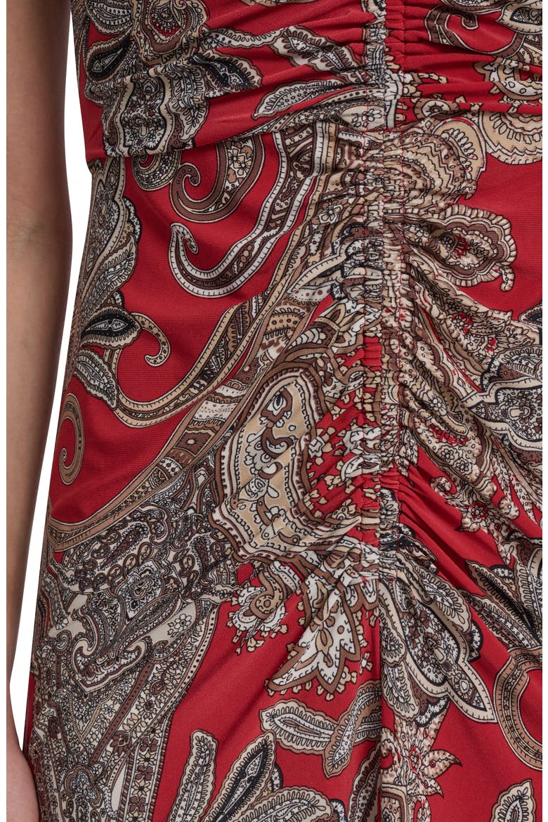 Ruched Jersey Midi Dress, Alternate, color, RED DAHLIA