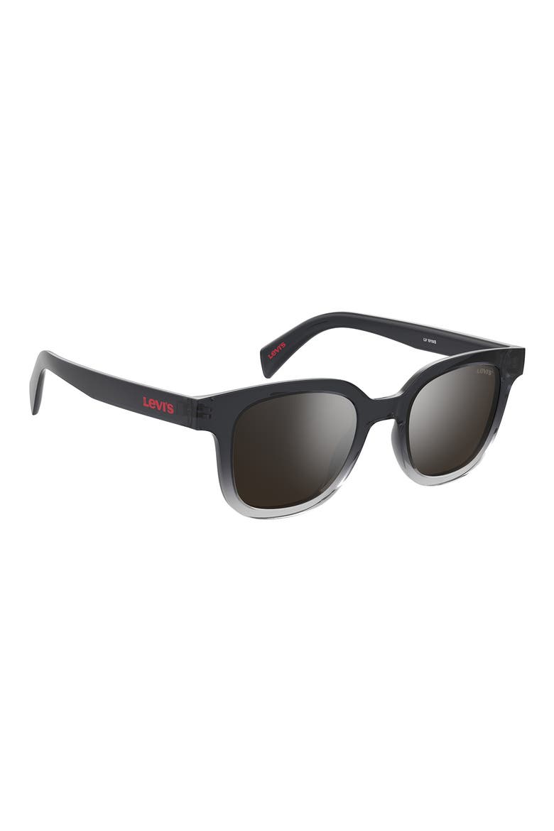 Levi's® 47mm Mirrored Rectangular Sunglasses, Alternate, color, GREY/ SILVER