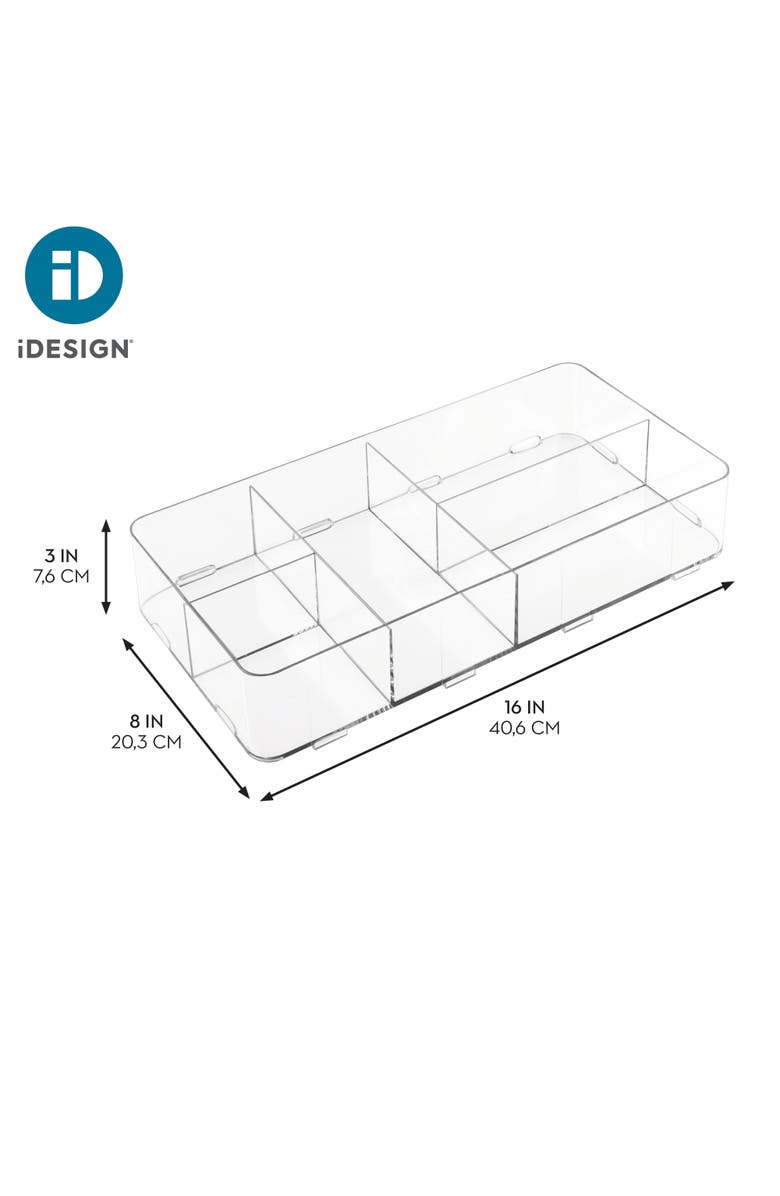 iDesign Clarity Interlocking 5-Section Drawer Organizer - Clear - Set of 2, Alternate, color, Clear