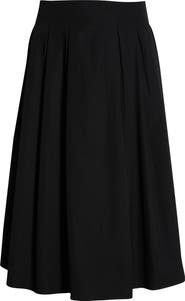 Nordstrom Pleated Cotton Poplin Midi Skirt