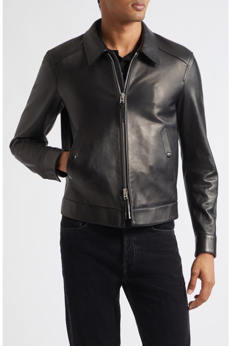 Leather Jacket, Main, color, NAA BLACK