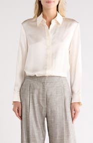 TWP One Morning Silk Satin Button-Up Shirt