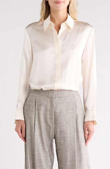 TWP One Morning Silk Satin Button-Up Shirt