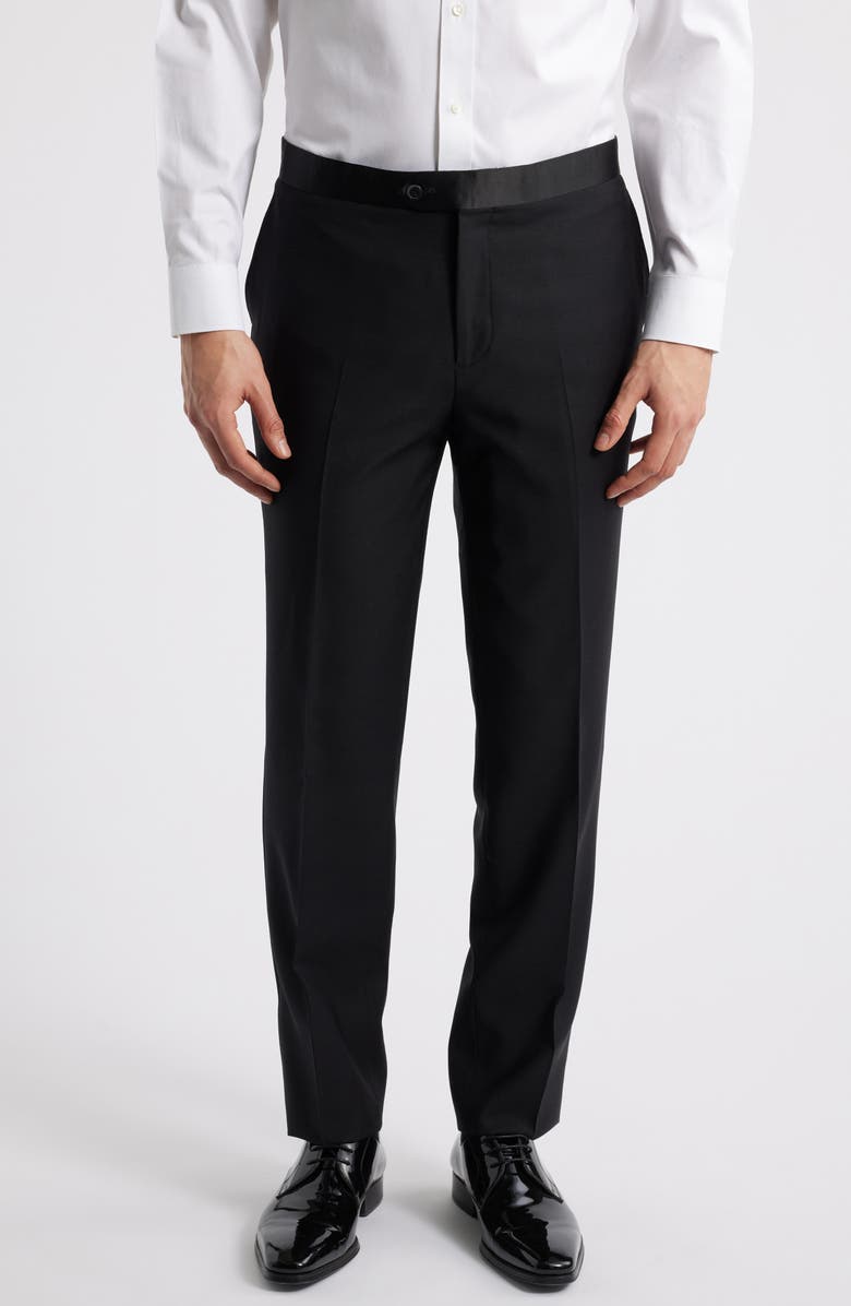 ZANETTI Matteo Slim Fit Black Wool Tuxedo, Alternate, color, Black