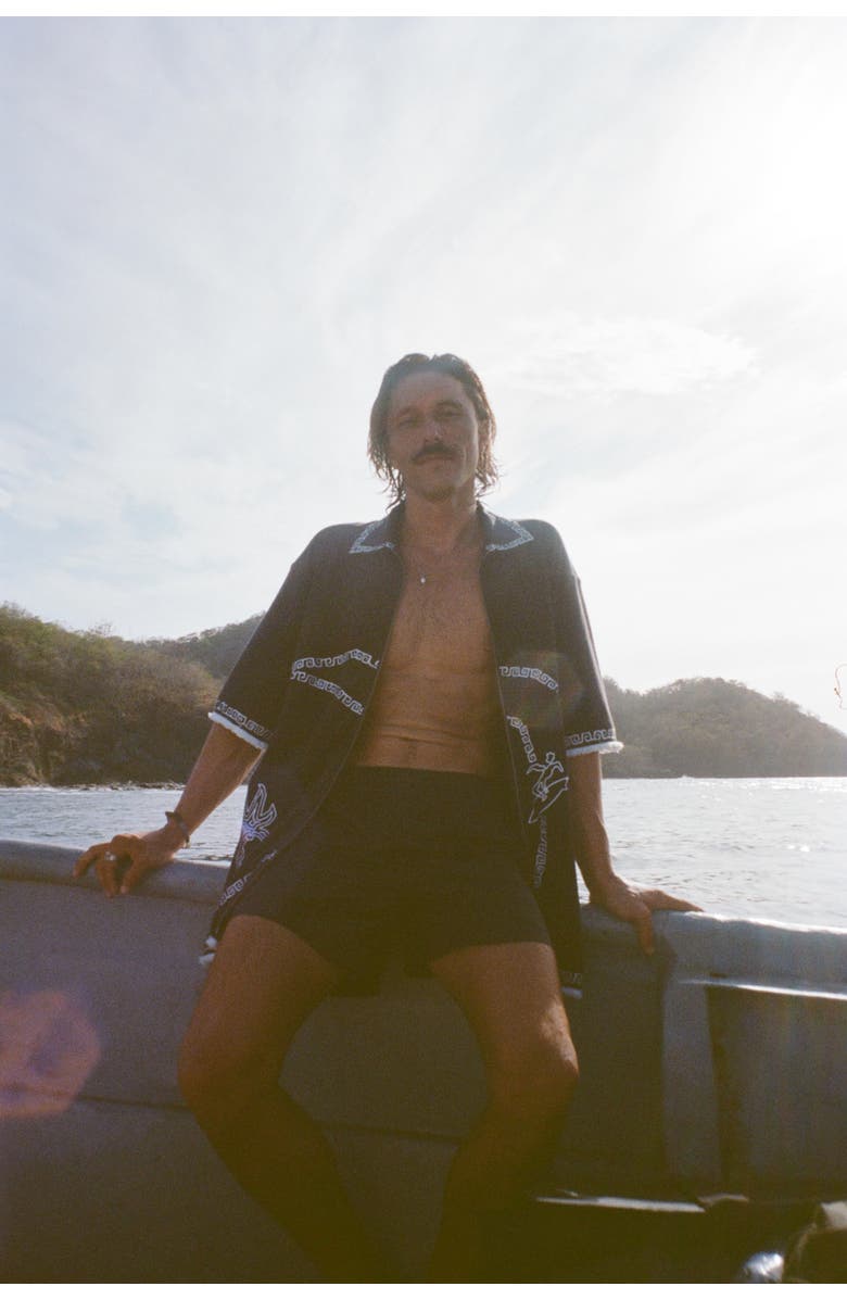 Tombolo 'Beach Break' Cabana ~ Relaxed Fit, Alternate, color, Black