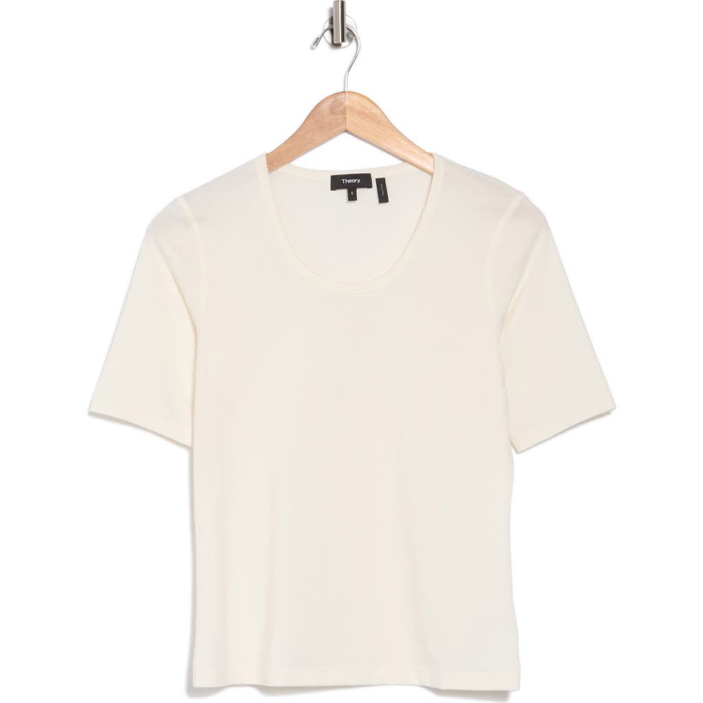 Theory Junia Pima Cotton T-shirt In Ivory