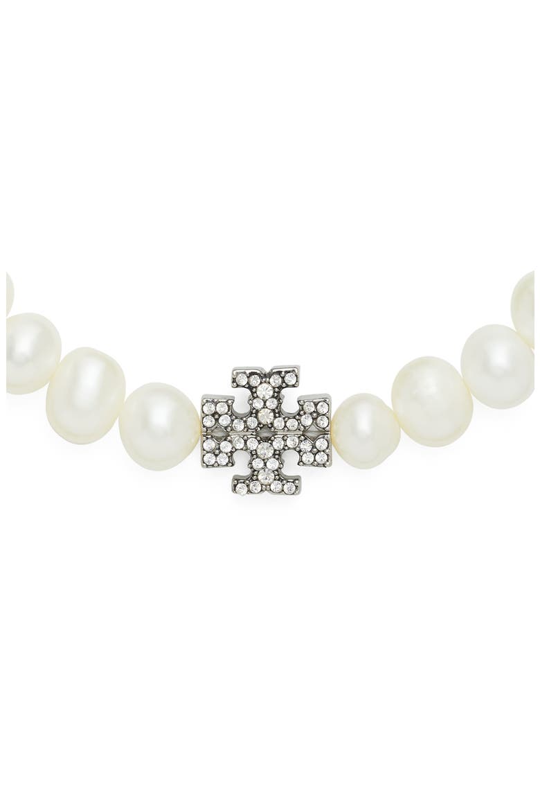 Moondance Pearl and Pavé Bracelet, Alternate, color, TORY SILVER / CRYSTAL / PEARL