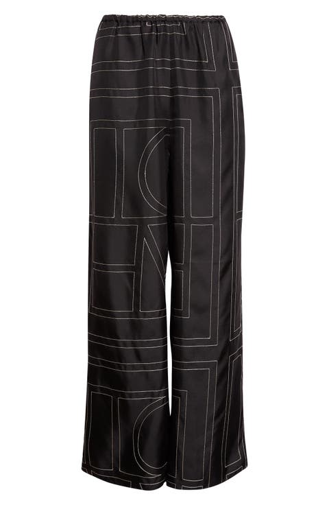 Monogram Organic Silk Pajama Pants