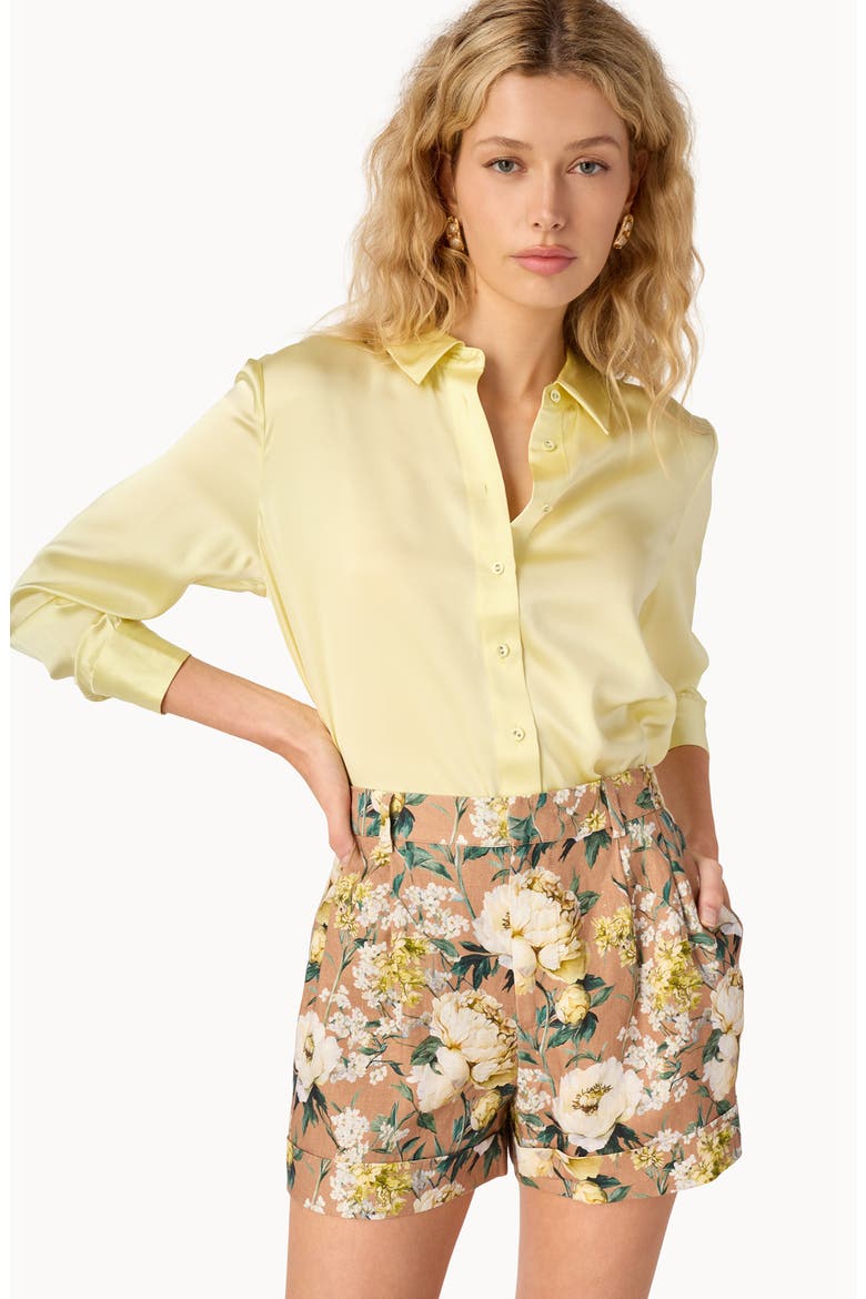 Ravi High Waist Linen Shorts, Alternate, color, MORNING FLOURISH