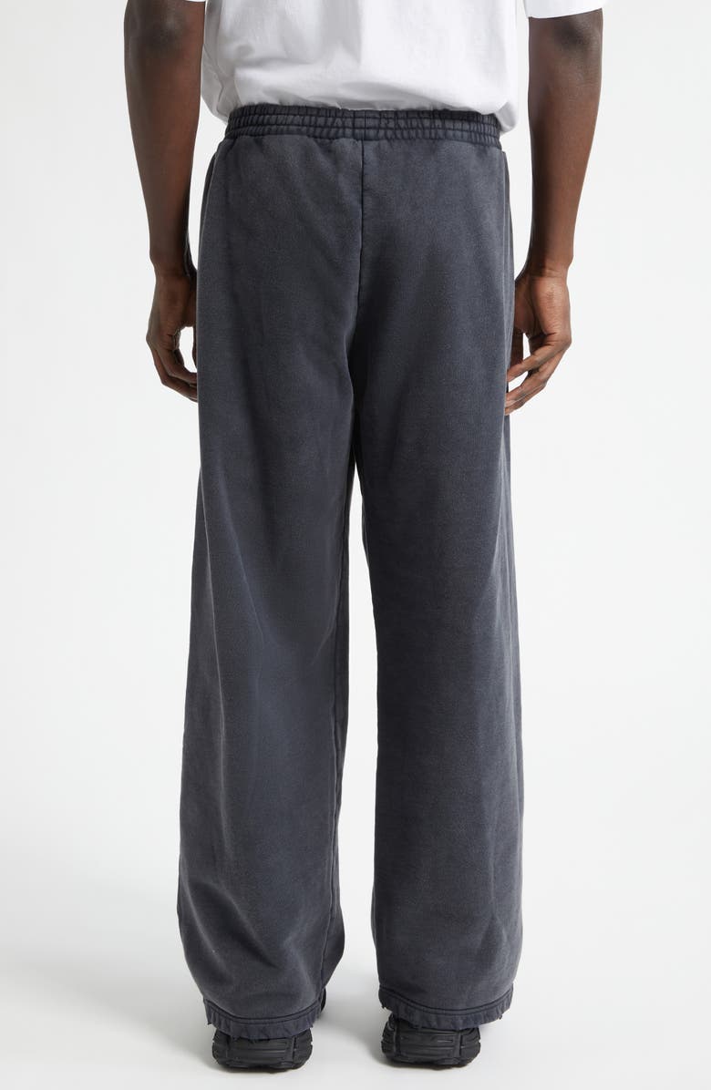 Balenciaga Masking Tape Logo Heavy Fleece Sweatpants, Alternate, color, Faded Washed Black