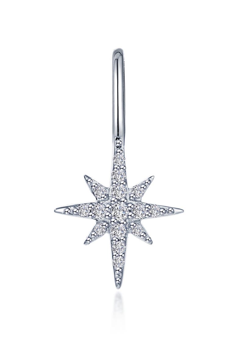 North Star Simulated Diamond Charm, Main, color, SILVER