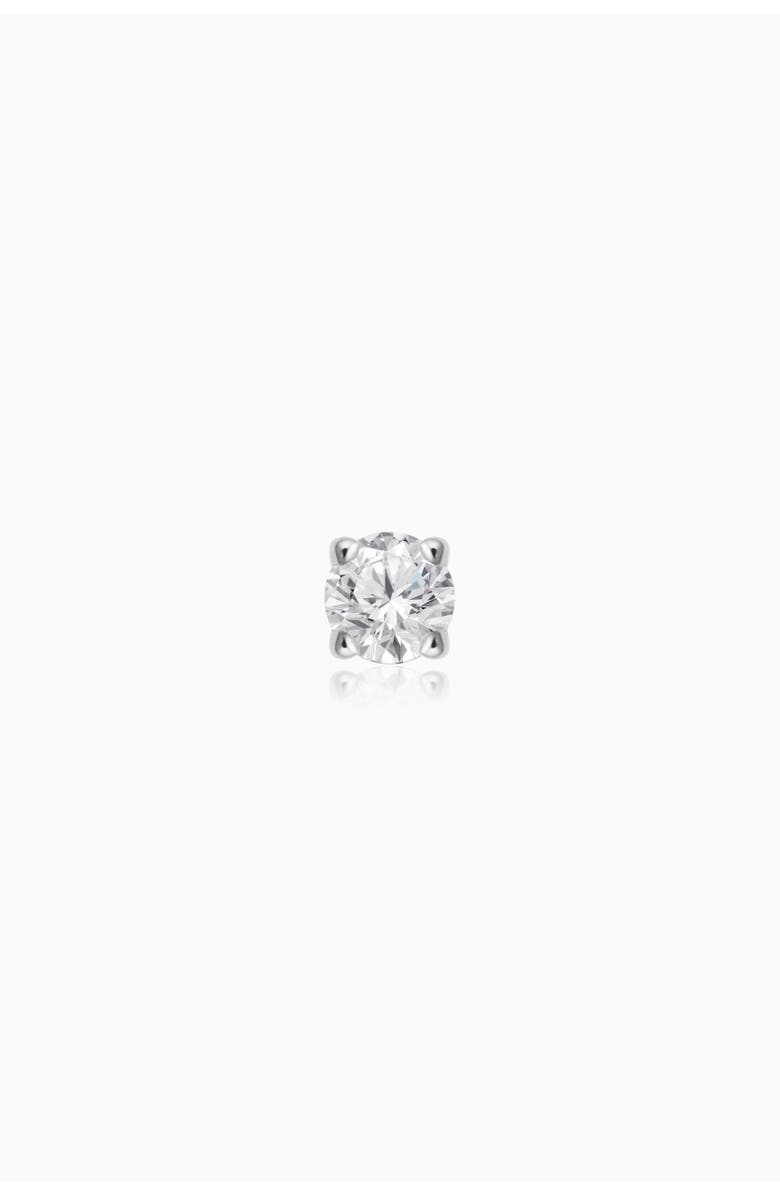 Oradina 14K Gold Shine Bright Diamond Single Mini Stud, Alternate, color, White Gold