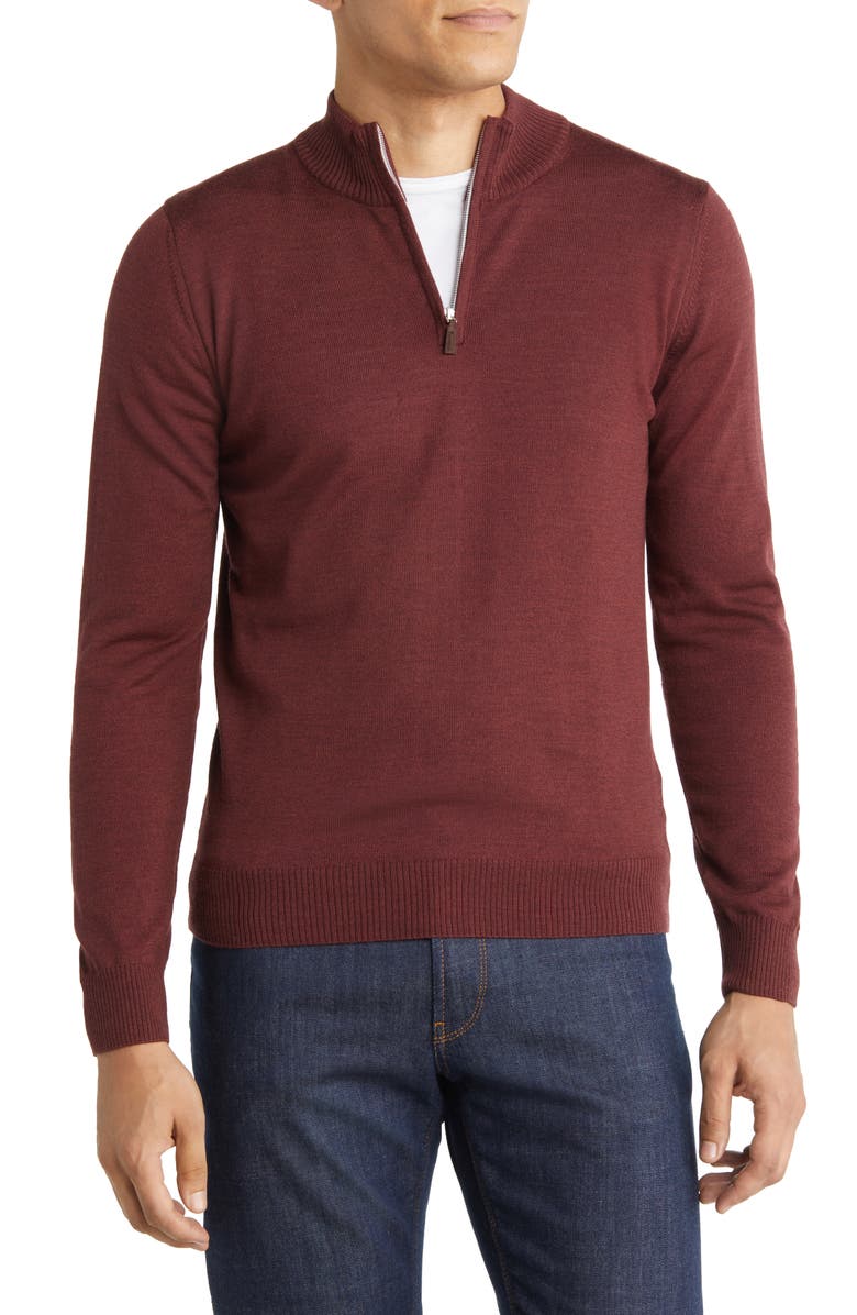 Emanuel Berg Merino Wool Half Zip Sweater, Main, color, 