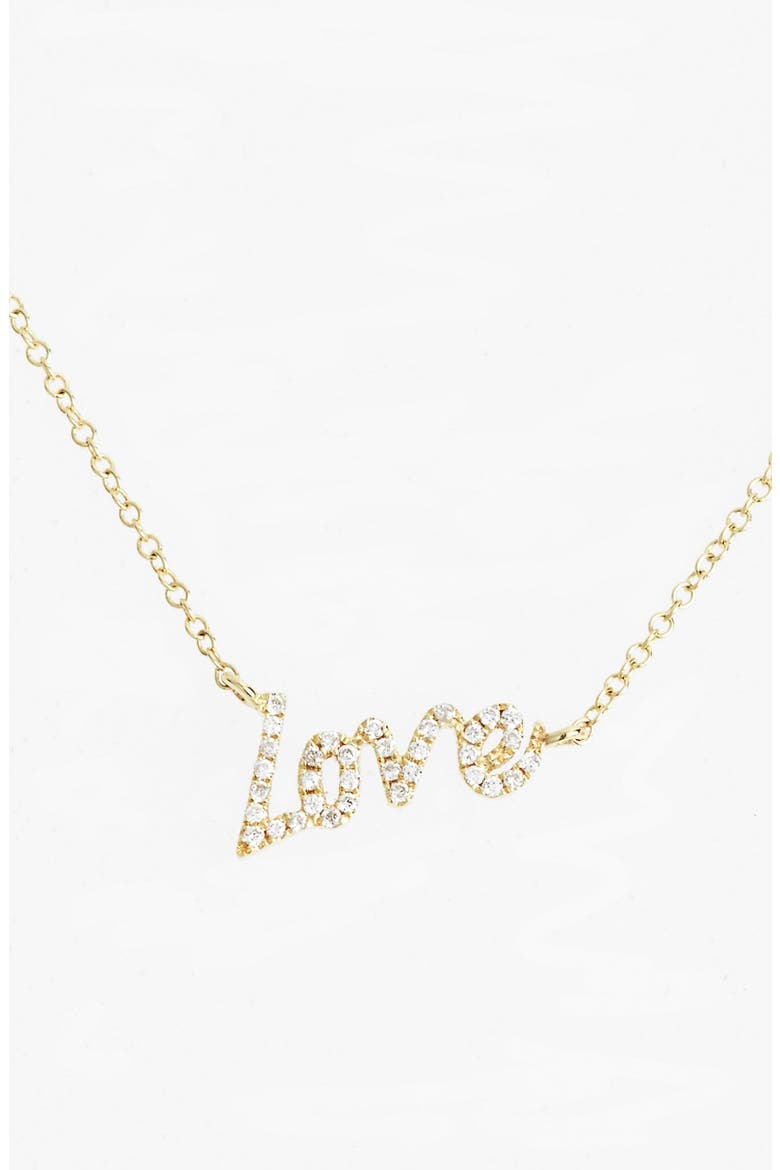 Dazzling Diamond Love Pendant Necklace, Main, color, YELLOW GOLD