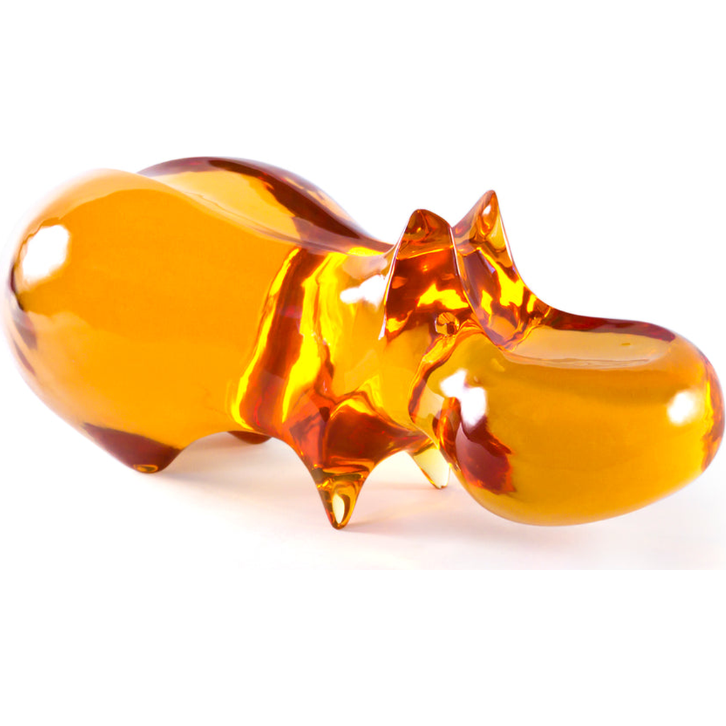 Jonathan Adler Acrylic Hippo Sculpture in Orange  product