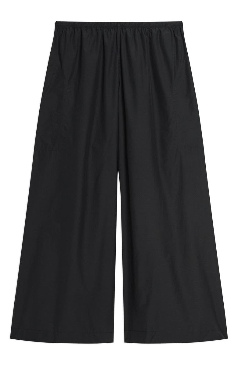 Theory Wide Leg Cotton Blend Crop Paints, Alternate, color, Black