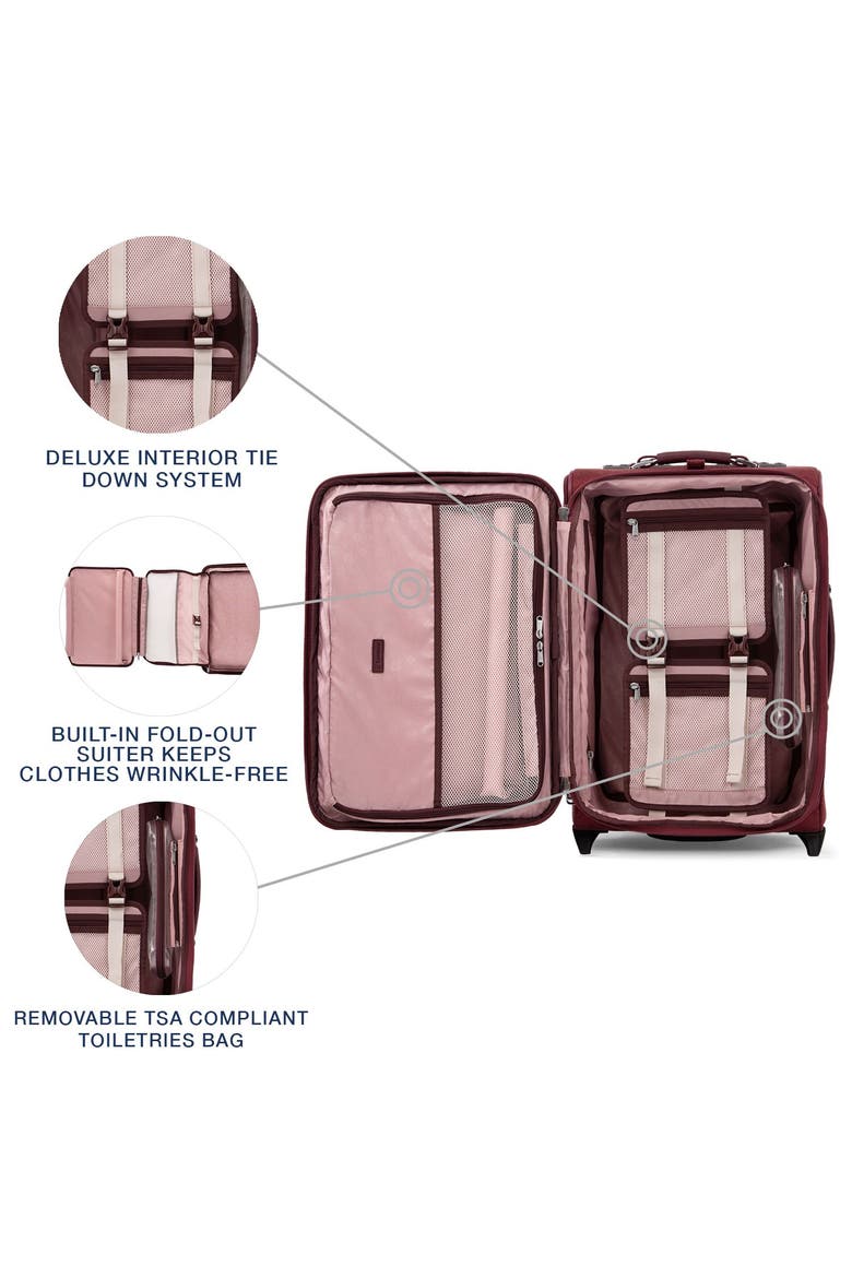 Platinum Elite Softside Expandable 22" Upright Carry On Luggage, Alternate, color, Bordeaux