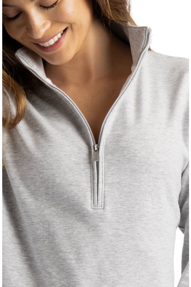 Cloud Half Zip Pullover, Alternate, color, HEATHER LIGHT GREY