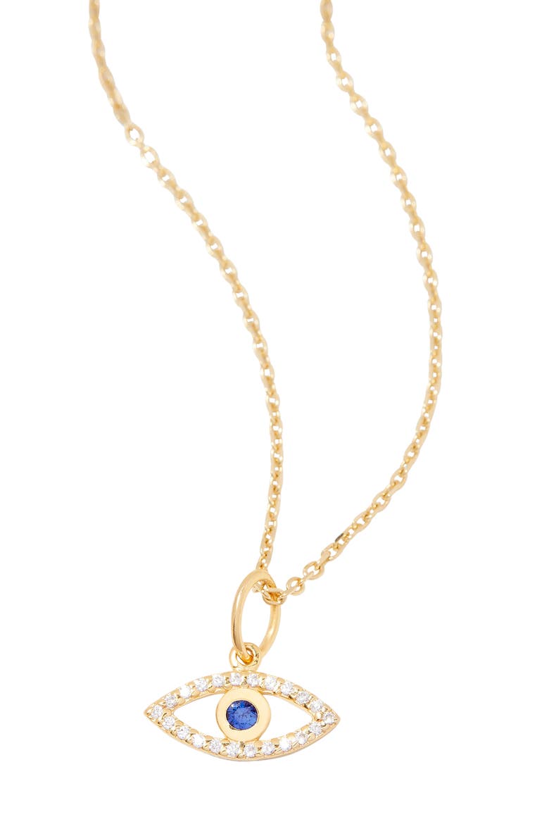 Adeline Evil Eye Necklace, Alternate, color, GOLD
