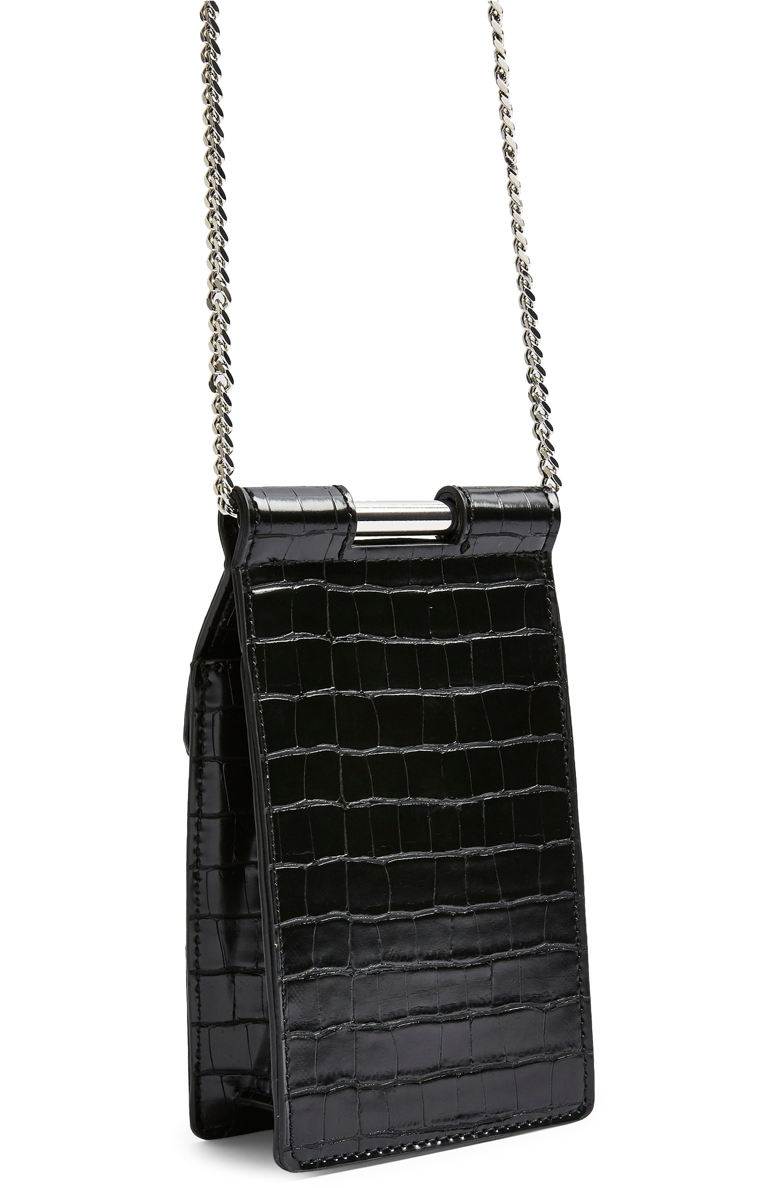 Topshop North South Faux Leather Crossbody Bag, Alternate, color, 