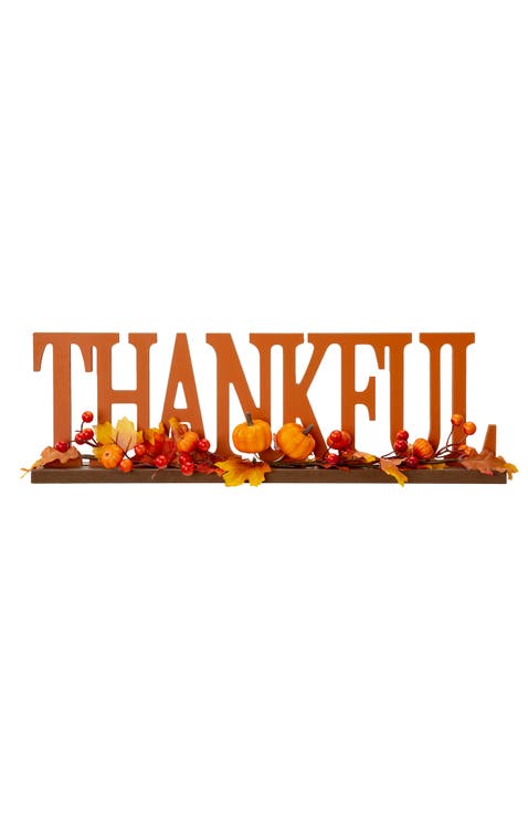 20"L THANKFUL Wooden Table Decor