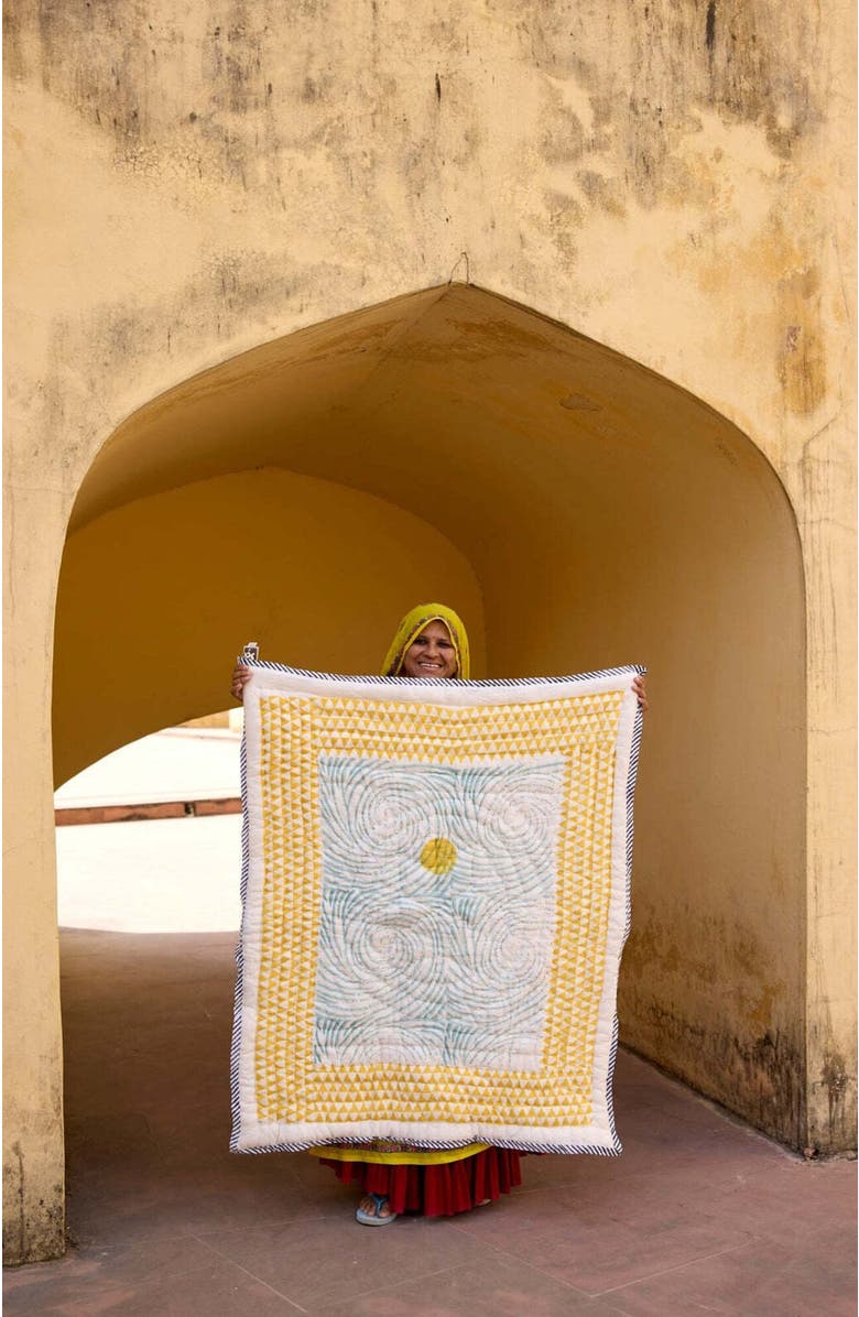 CQC LA Starry Night Baby Quilt - Baby, Alternate, color, White, Yellow, Blue