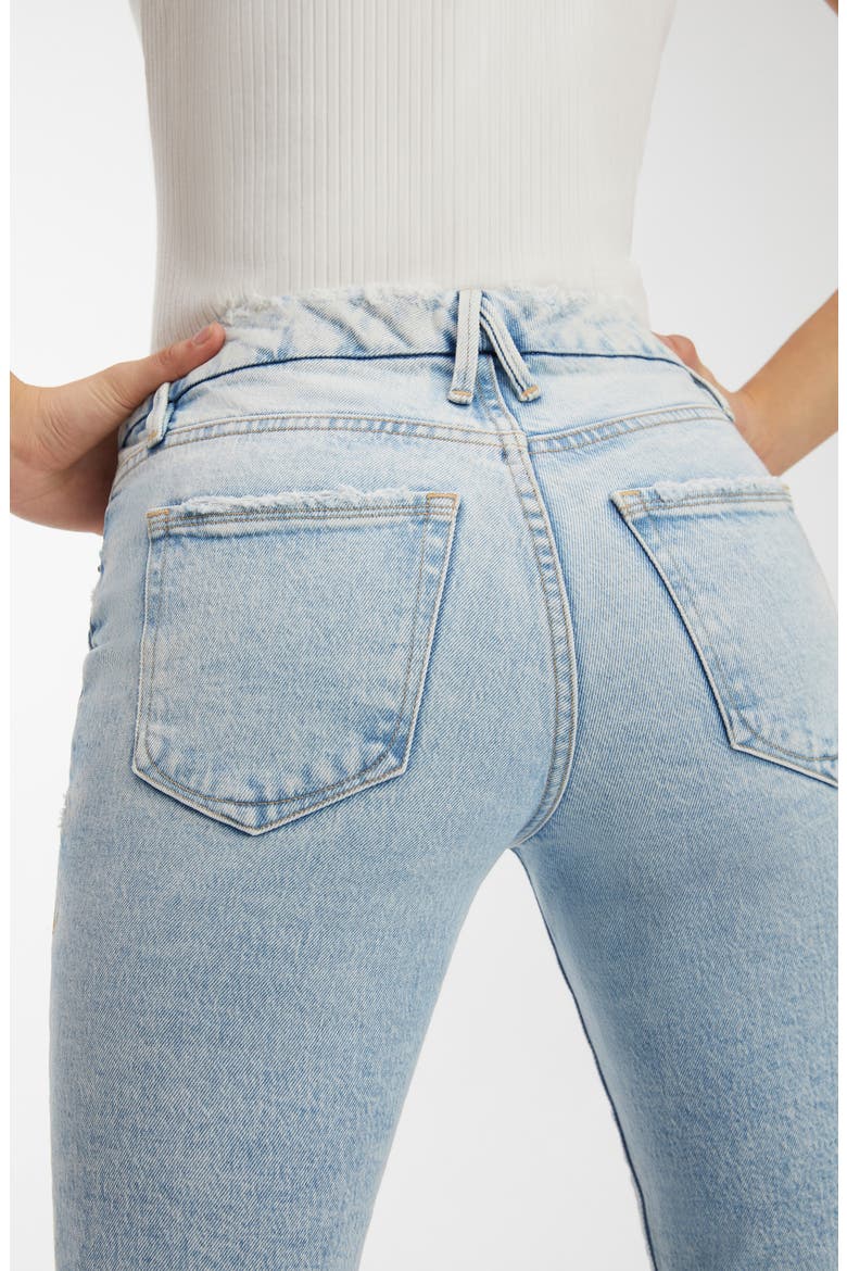 Good Classic Crossover Waist Straight Leg Jeans, Alternate, color, BLUE