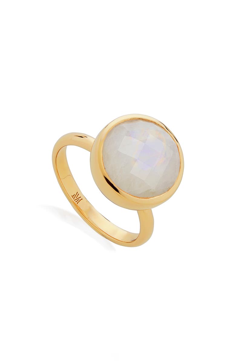 Monica Vinader Medina Round Moonstone Ring, Main, color,