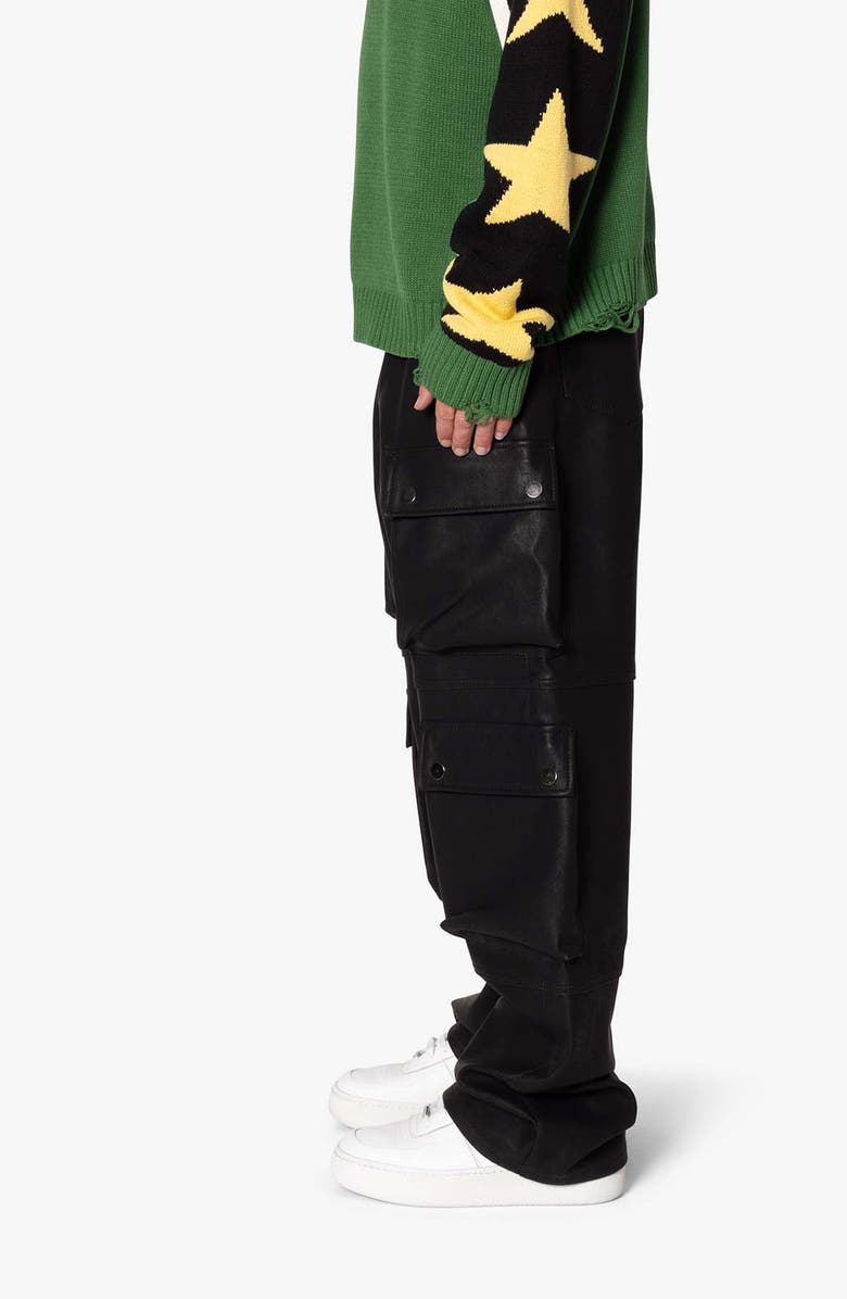 mnml Ultra Baggy Faux Leather Cargo Pants, Alternate, color, 