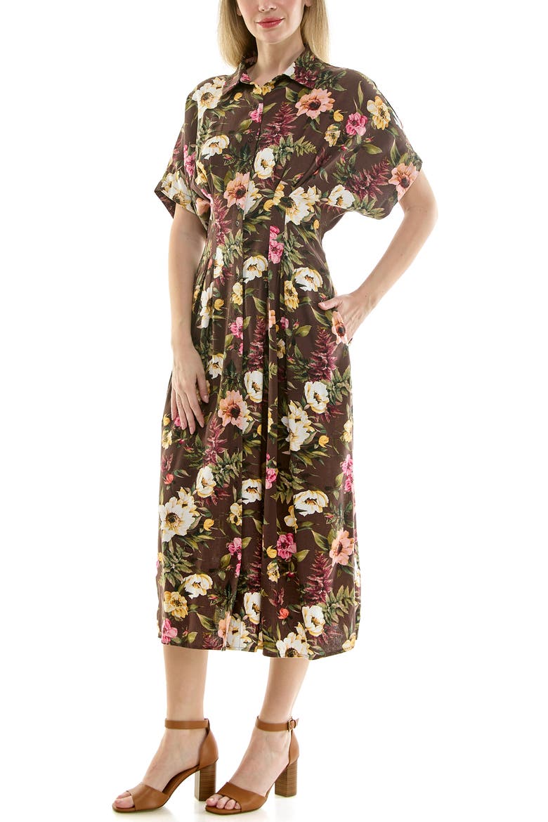 Floral Short Sleeve Midi Shirtdress, Alternate, color, VENUS FLORAL