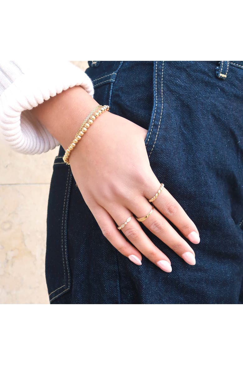 Large Gold Ball Bead Bracelet, Alternate, color, Yellow Gold