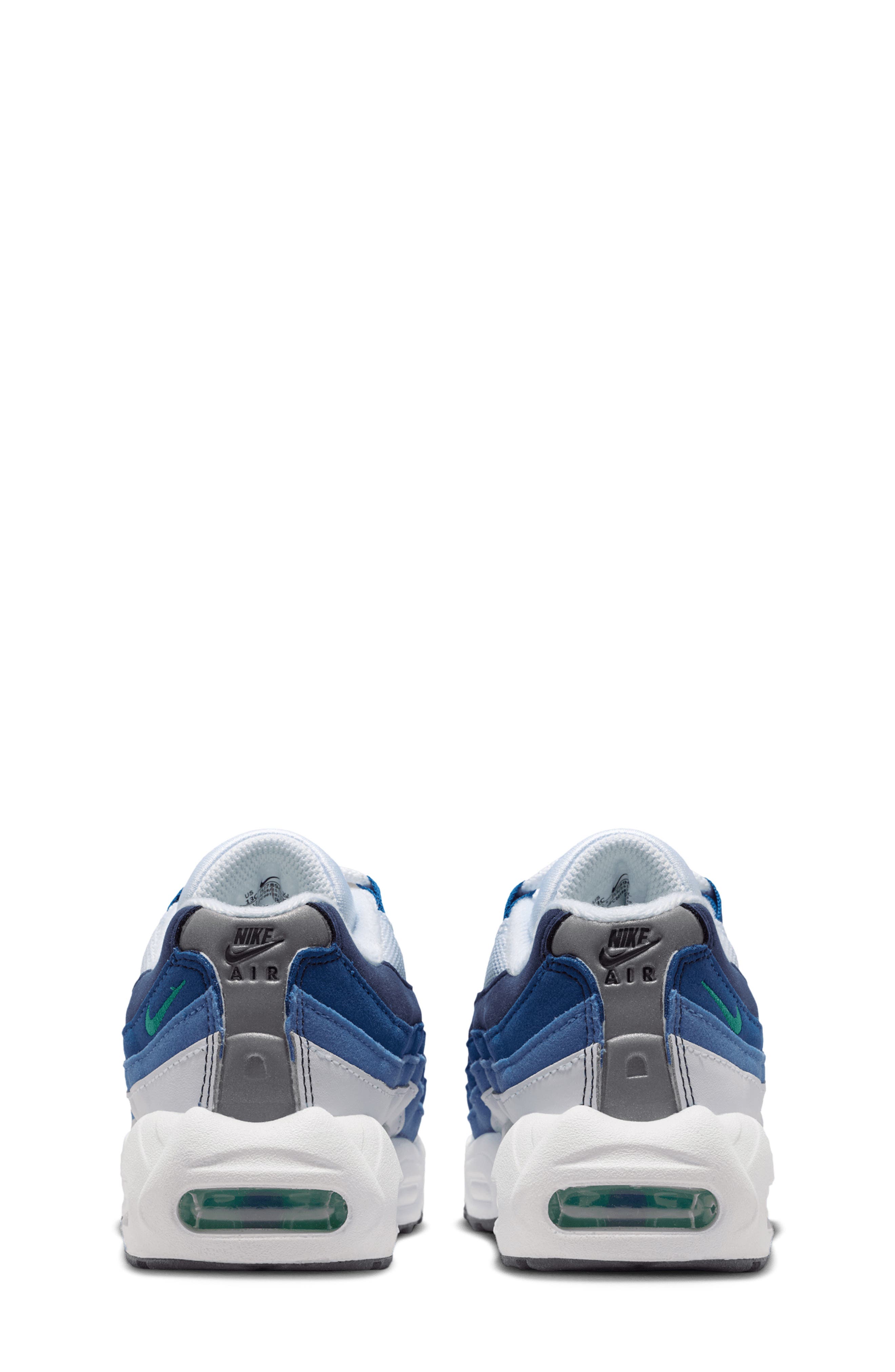 Nike Kids' Air Max 95 Sneaker, Alternate, color, White/ Blue/ Blue/ Green