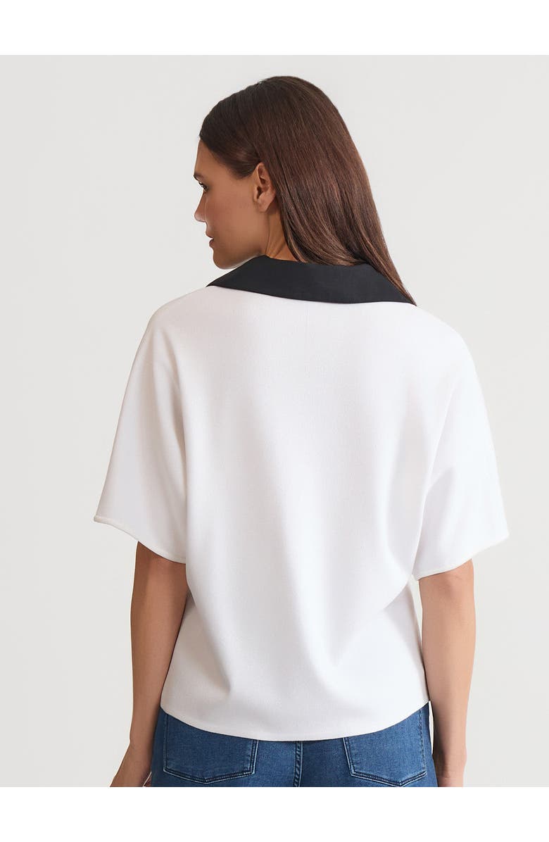 Misook Mixed Media Soft Knit Shirt, Alternate, color, White