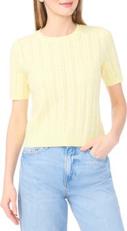 CeCe Pointelle Knit Sweater