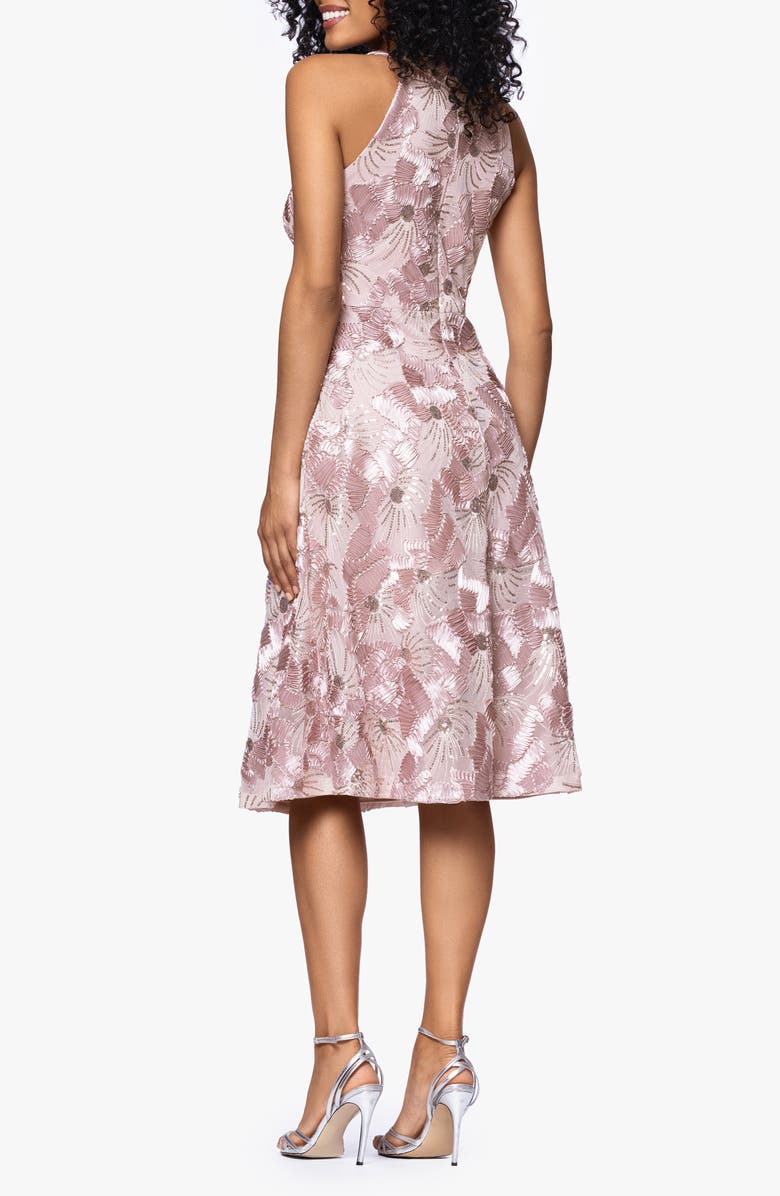 Betsy & Adam Soutache Sequin Sleeveless Cocktail Dress, Alternate, color, Blush