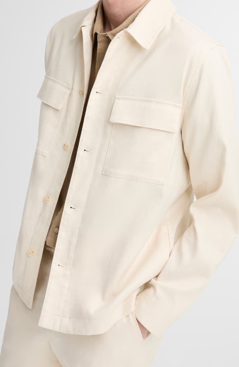 Vince Stretch Linen & Cotton Chore Coat, Alternate, color, Bone