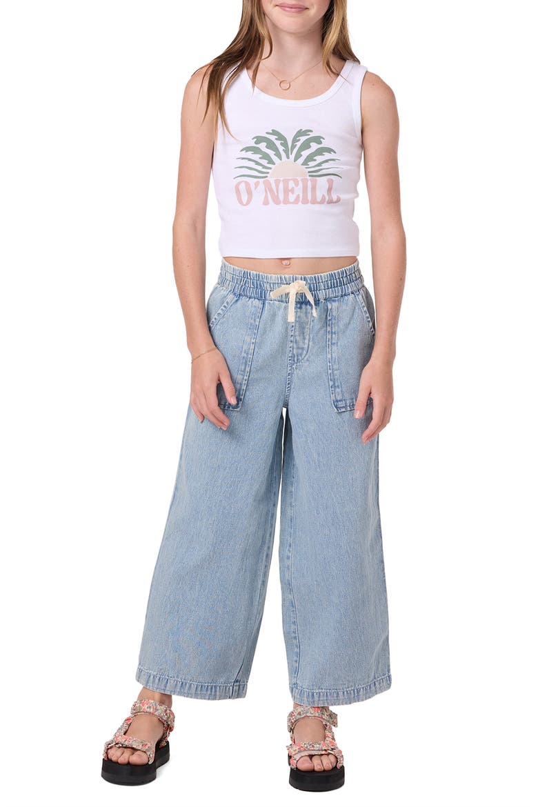 Kids' Kaylas Drawstring Denim Pants, Alternate, color, DRIFTER