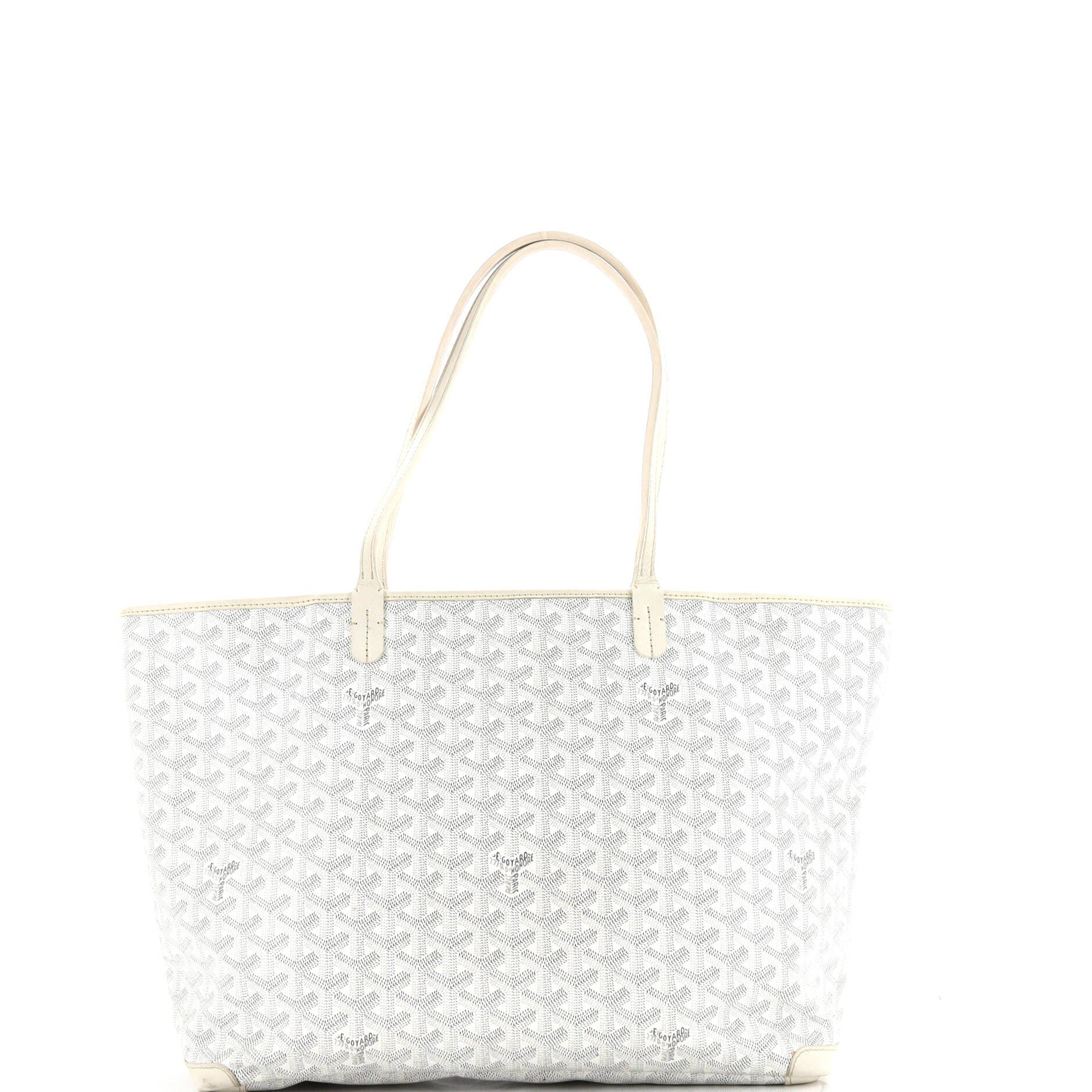 Pre-Owned Goyard Artois Tote Coated Canvas MM, Alternate, color, White