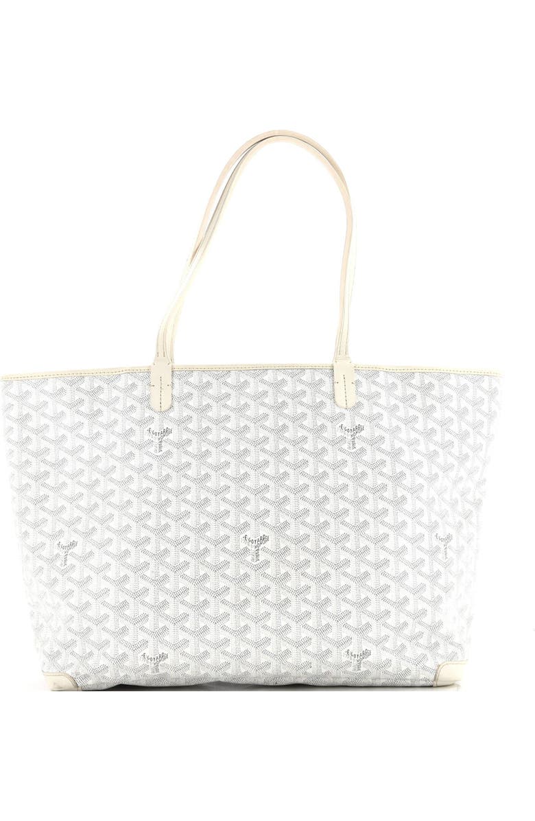 Pre-Owned Goyard Artois Tote Coated Canvas MM, Alternate, color, White