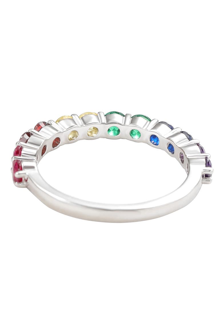 Sterling Silver Rainbow Cubic Zirconia Half Band Ring, Alternate, color, RAINBOW
