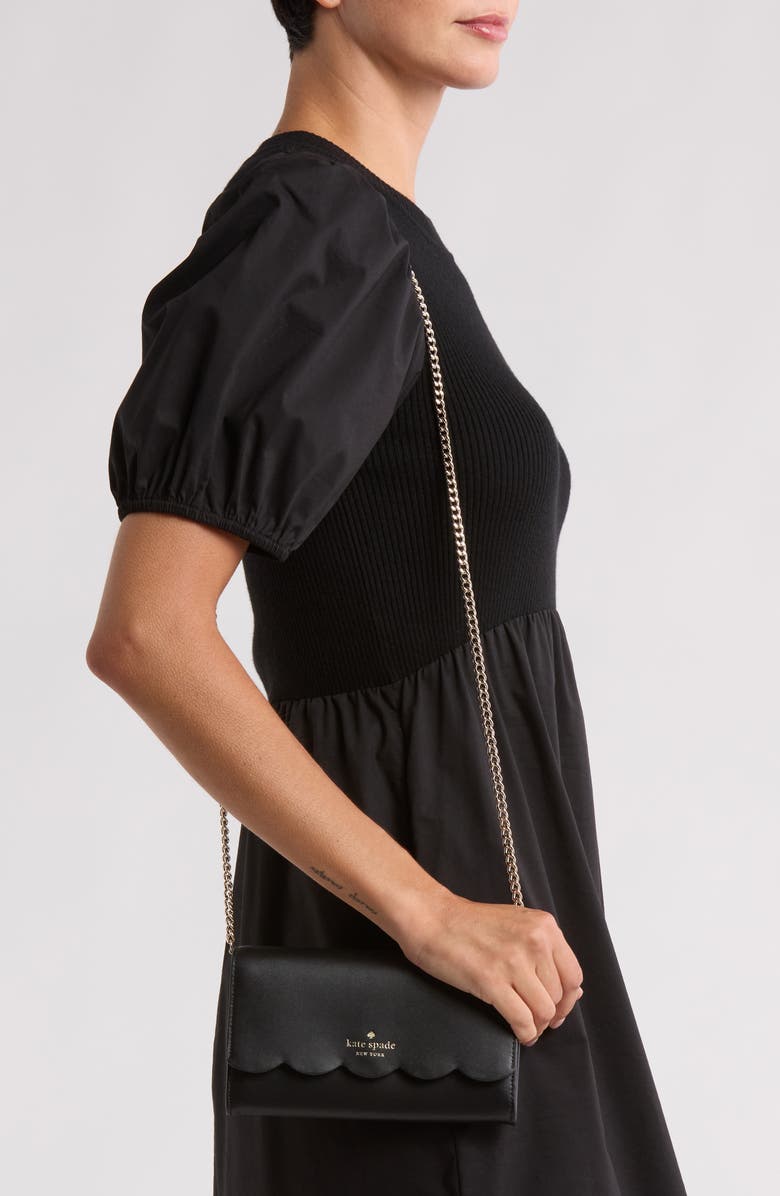 Kate Spade New York gemma wallet on a chain shoulder bag, Alternate, color, Black