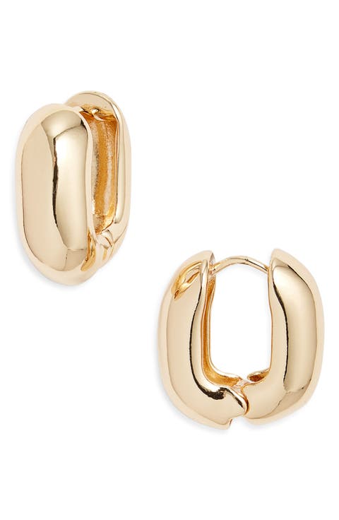 Rounded Oval Hoop Earrings