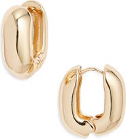 Open Edit Rounded Oval Hoop Earrings