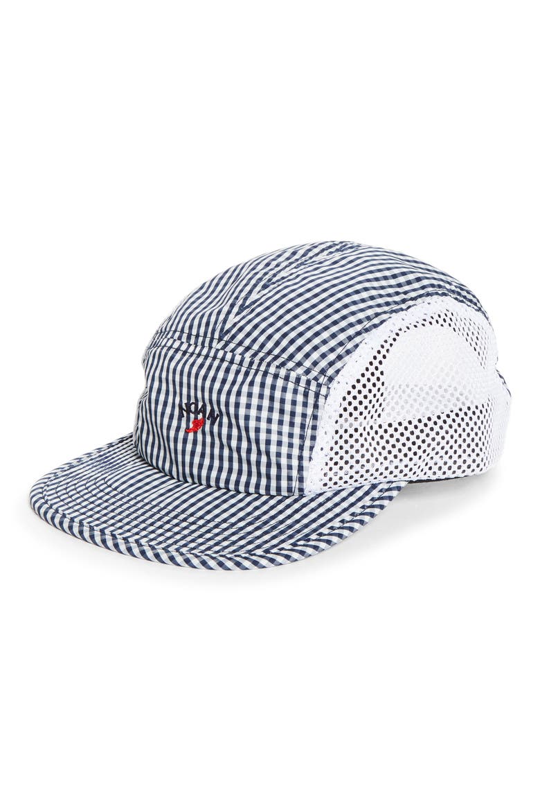 Gingham Runner Baseball Cap, Main, color, NAVY/ WHITE GINGHAM