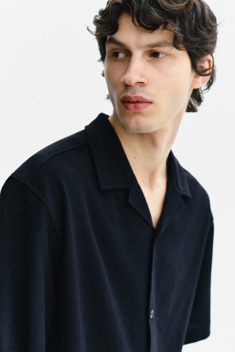 Relaxed Fit Resort Shirt, Alternate, color, Black