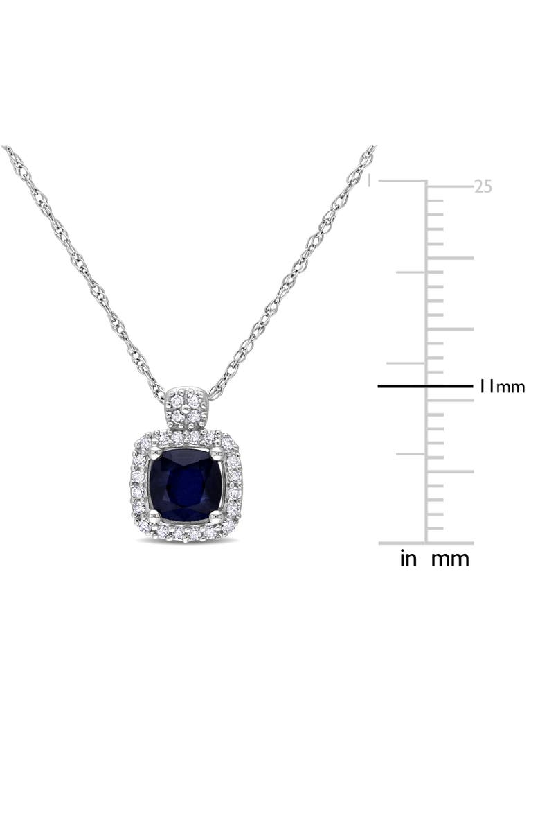Julianna B. Gemstone & Diamond Halo Cluster Necklace 10K, Alternate, color, Sapphire