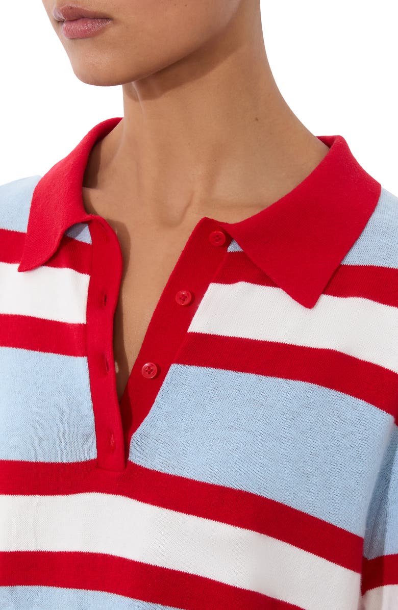 Alice + Olivia Tillie Stripe Oversize Polo Sweater, Alternate, color, 